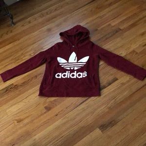 Adidas hoodie trefoil French Terry in burgundy